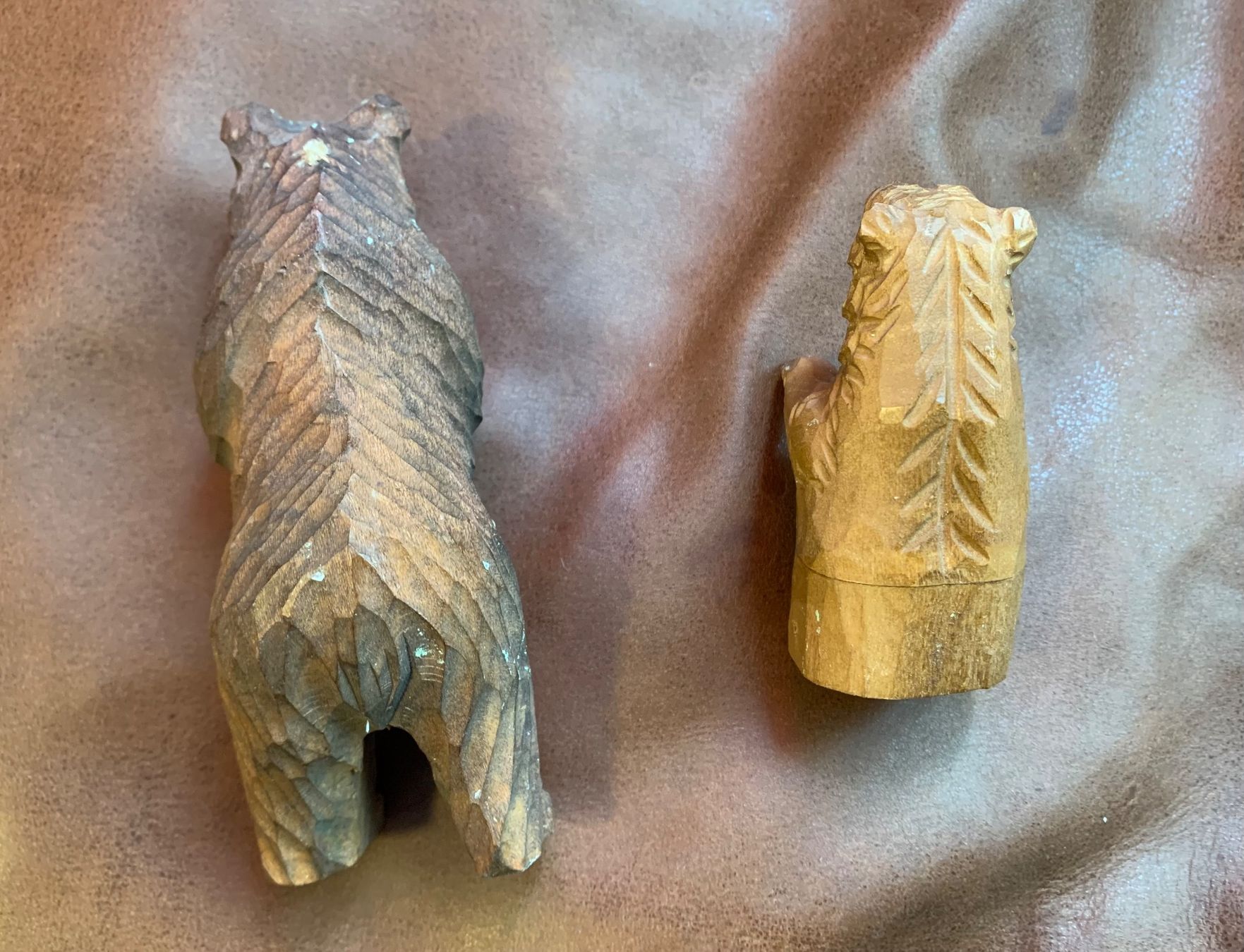 Figuren: 2 Holz-Bären, Brienz, geschnitzt, Krippe – Gebraucht aus Kloten von petrol5555 2