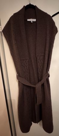 Carolina Herrera Brown Knit Vest Cardigan Size S