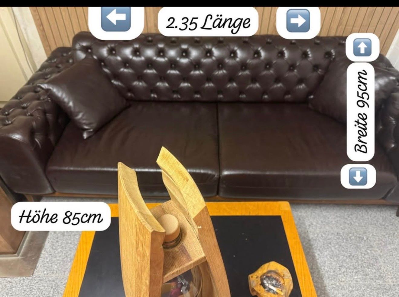 Sofas: Leder Sofa Chesterfield Look – Gebraucht aus Lätti von Gmgm