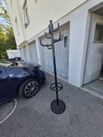 Garderobenständer schwarz mit Schirmhalter 