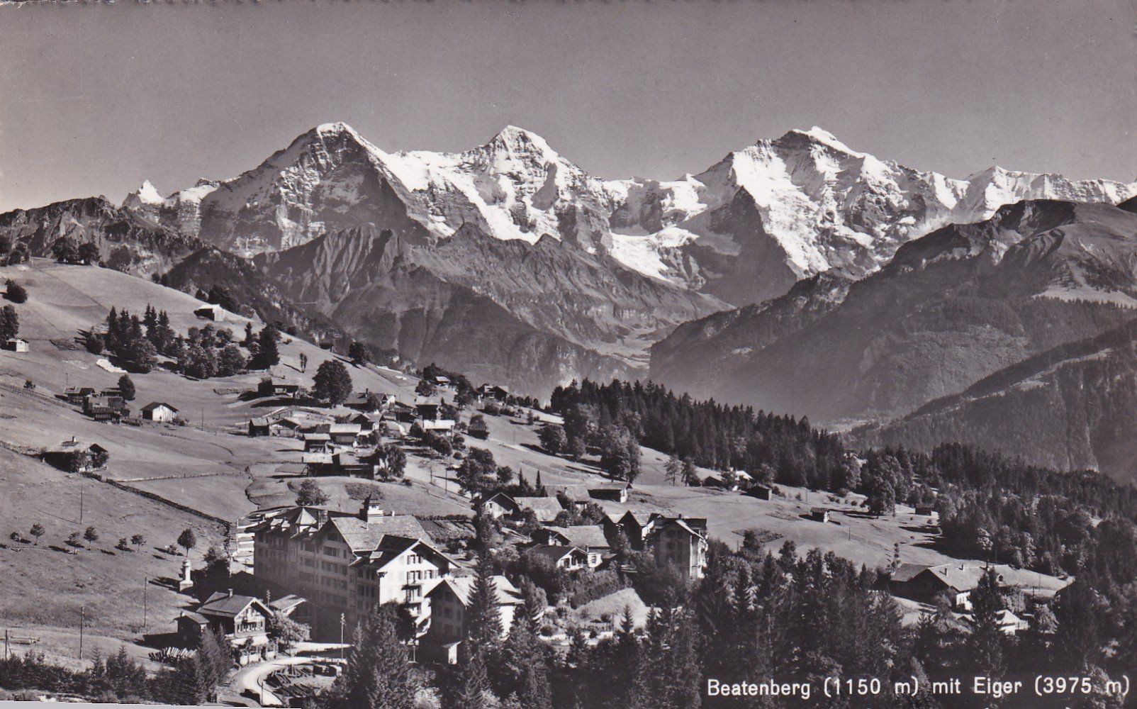 Ansichtskarten: Beatenberg mit Eiger Mönch Jungfrau 1962 – Gebraucht aus Cormoret von Pascalll2001