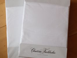 2x Christian Fischbacher Bettwäsche, Jacquard Logo weiss NEU