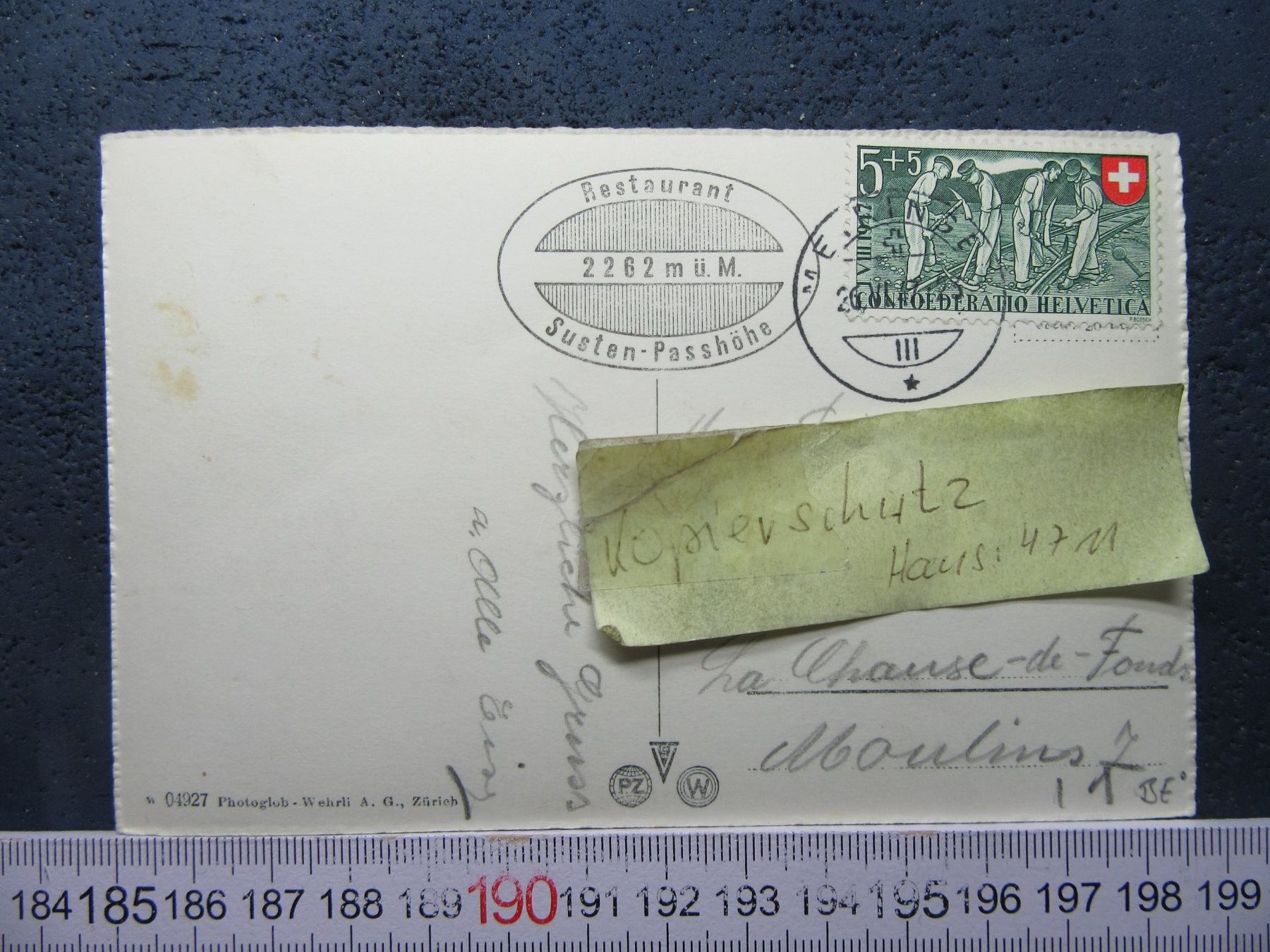 Cartoline postali: SUSTENPASS-HÖHE RESTAURANT BELEBT 1947 – Usato da Ettingen venduto da Hausi4711 2