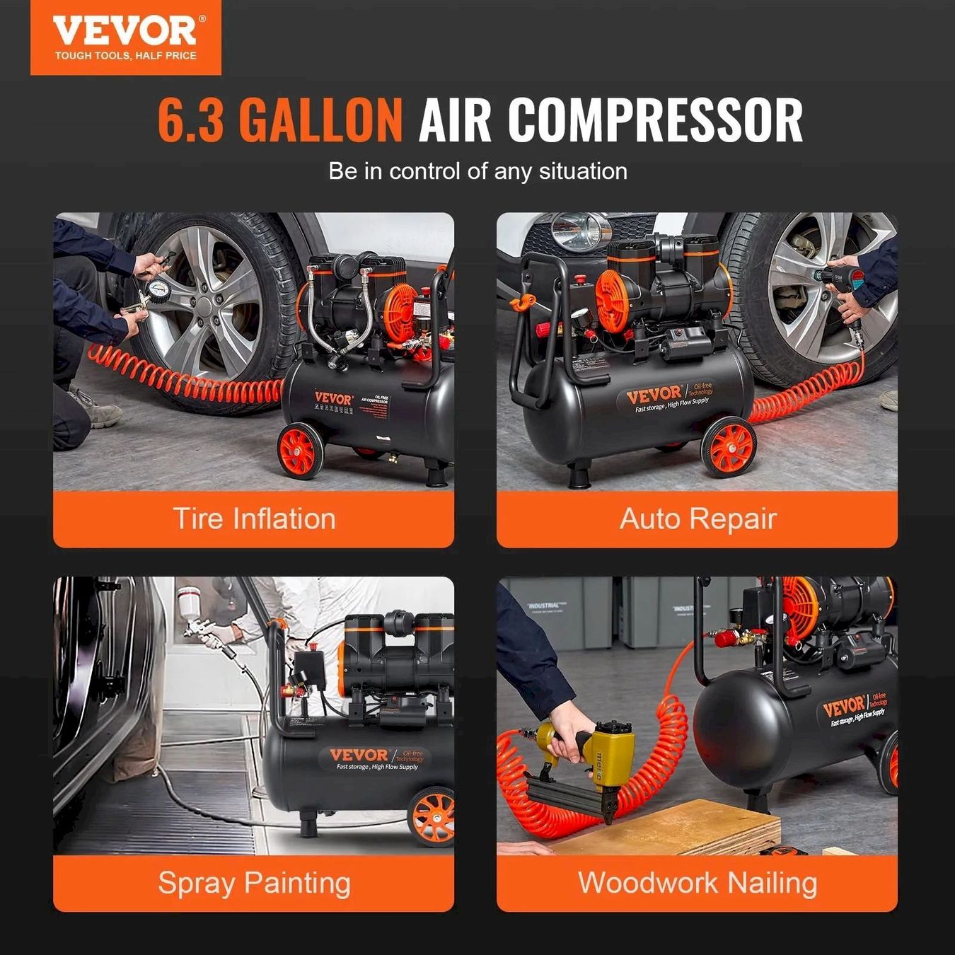 Compressori: VEVOR 2-1450F24 Flüsterkompressor 8bar – Nuovo e nell'imballaggio originale da Bottighofen venduto da zaap 5