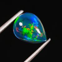 1.45 kts Feuer Opal Regenbogen Pear Cabochon Opale Ethiopie