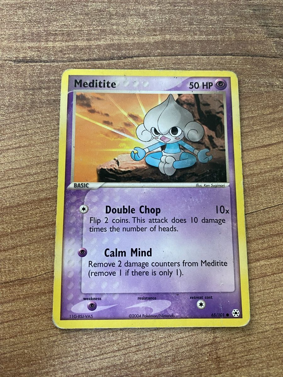 Pokémon Sammelbilder & Trading cards: Pokemon Card Meditite 50 HP Basic 2004 65/101 – Gebraucht aus Rossemaison von Carduelis