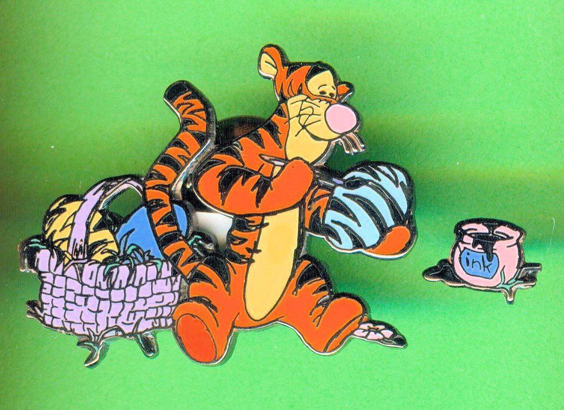 Disney Placchette & Badge: 2 Pins  TIGGER  Ostern – Usato da Winterthur venduto da Sammleroase