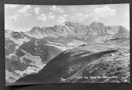 Alp Selun mit Säntisgebirge, Fotokarte ca. 1930