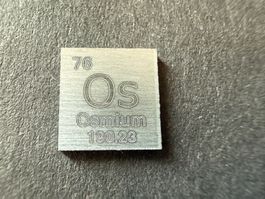 Osmium Plättchen 10 x 10 x 1 mm mit Gravur