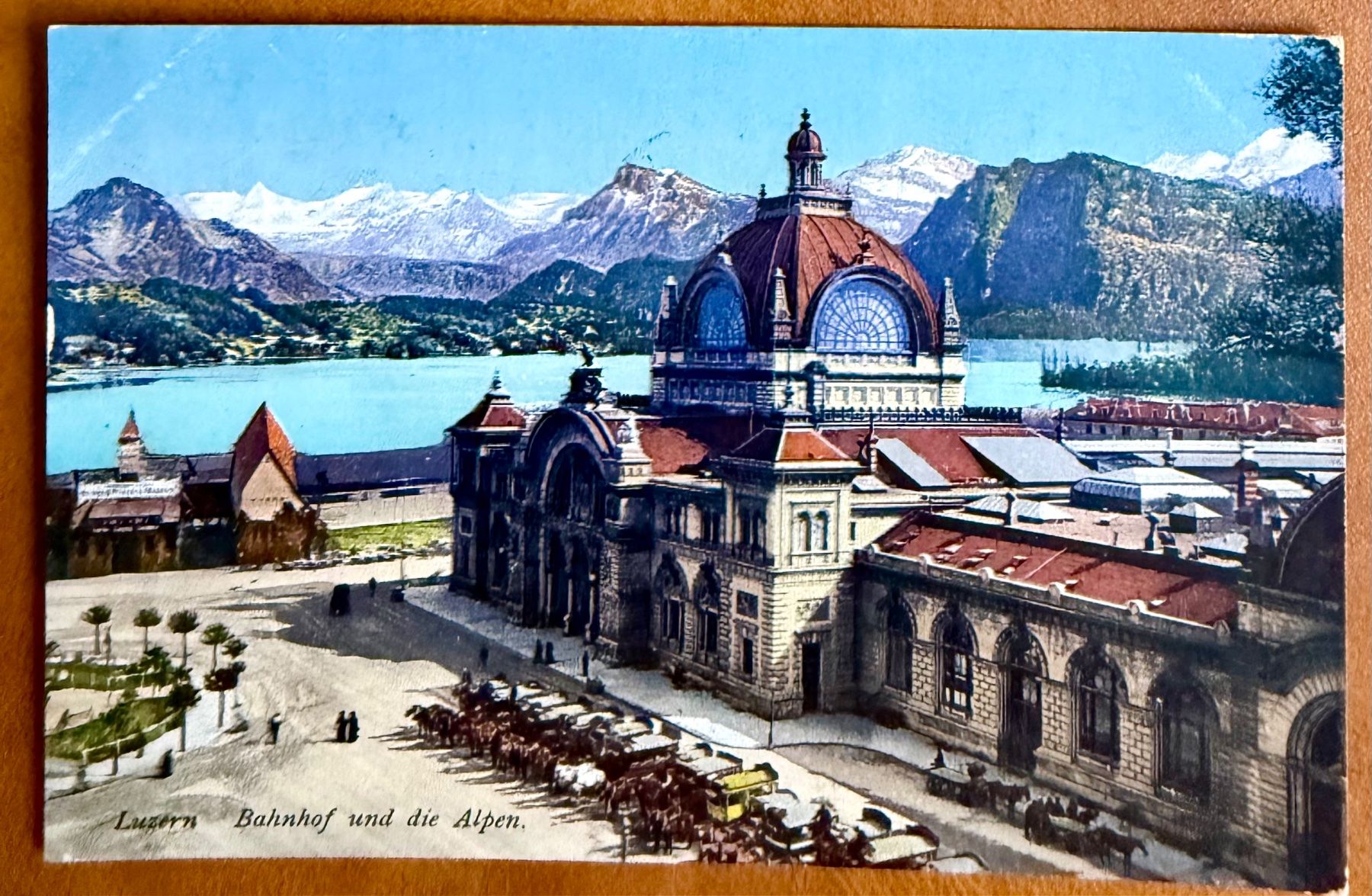Ansichtskarten: Luzern - Bahnhof - Calèches 1915 – Gebraucht aus Lutry von Ediego