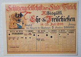 ZÜRCHER KANTONALSCHIESSEN ALBISGÜETLI 1899 - PLAKAT/AFFICHE