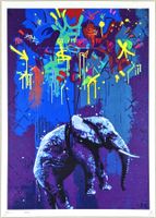 Death NYC Ltd Ed Pop Art Druck " Banksy Flying Elephant