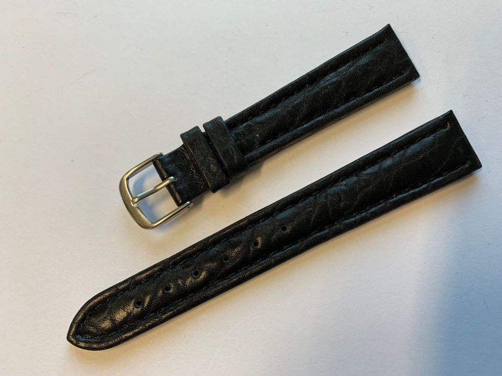 Oozoo Leder-Armband Für Uhren – 24 Mm, Schwarz Mit Nieten, Inkl. Federstege