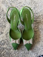 Fratelli Russo Pumps grün Grösse 36 Strass-Schleife neu