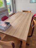 Solid Beech Wood Dining Table 160×80 cm — Natural, Seats 6