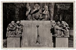 Lausanne-Ouchy, Parc Denantou, singes, circulée 1941
