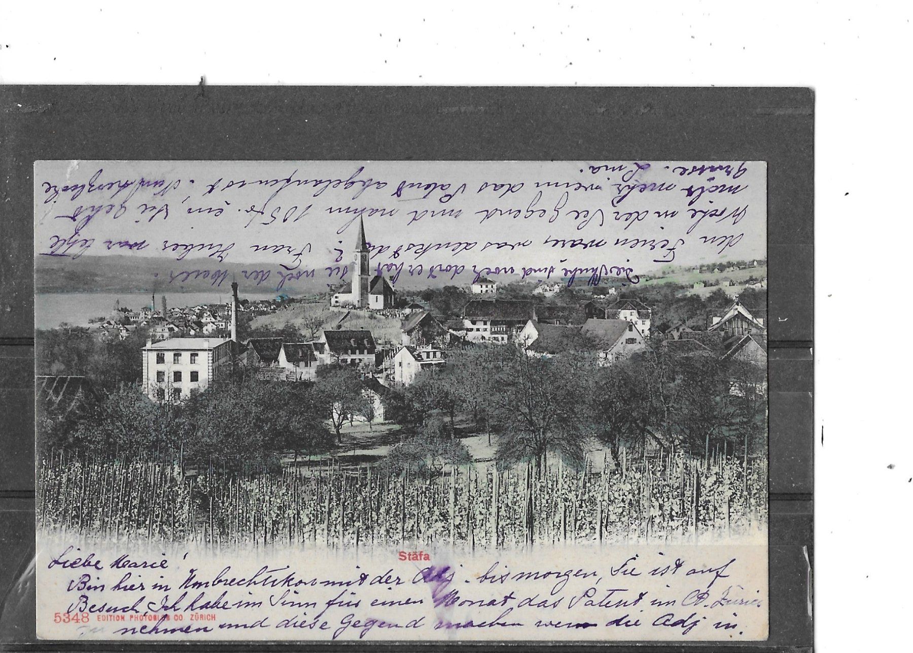 Cartes postales: ZH Stäfa 1909 – D'occasion à Schocherswil par Wilare