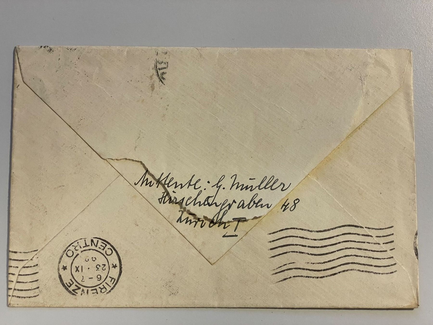 Alle Briefmarken: 1921 Brief Zürich nach Firenze – Gebraucht aus Küssnacht am Rigi von mic_xr8d 1