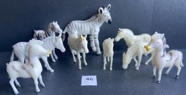 Diverse Kunststoff Figuren Gazellen, Zebra,  46,48