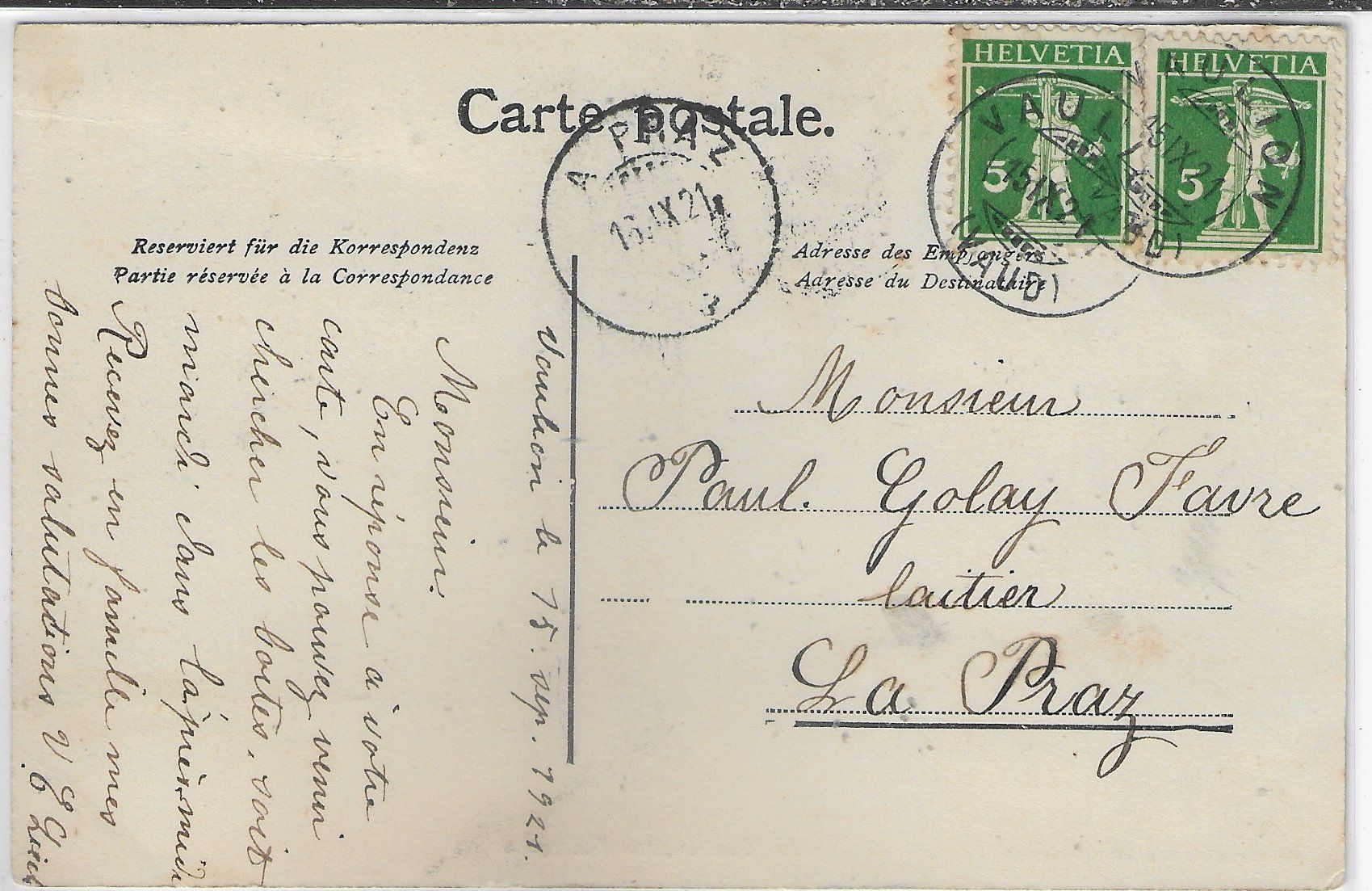Cartoline postali: Vaulion - les Fabriques – Usato da Ettingen venduto da Kartenplanet 1