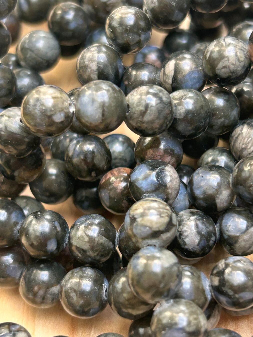 Edelsteine: Abverkauf!!! Strang echte Glaucophane Kugeln 6 mm – Neu und originalverpackt aus Niederrohrdorf von Ytobi 1