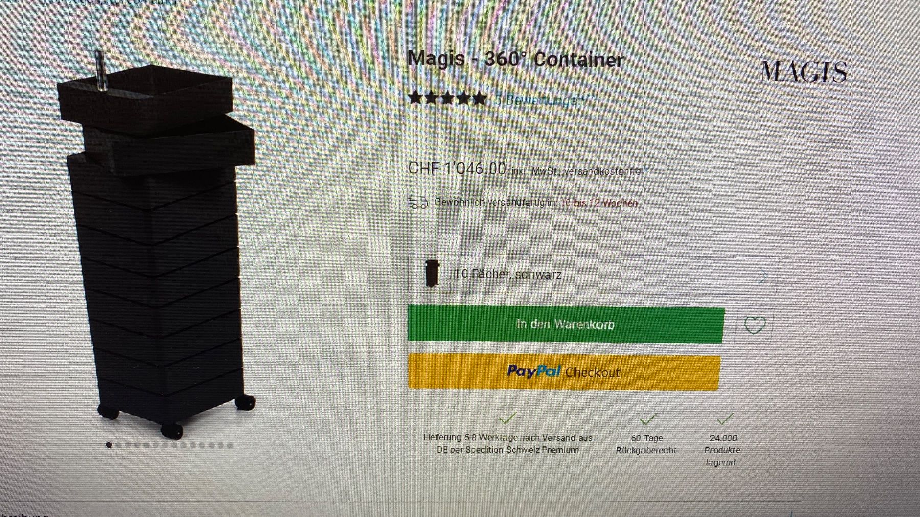 Eléments de bureau: Design Rollcontainer Magis 360° mit 10 Fächer schwarz – D'occasion à Thun par and_275y 5