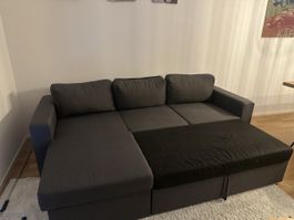 Ecksofa mit Schlaffunktion dunkelgrau guter Zustand