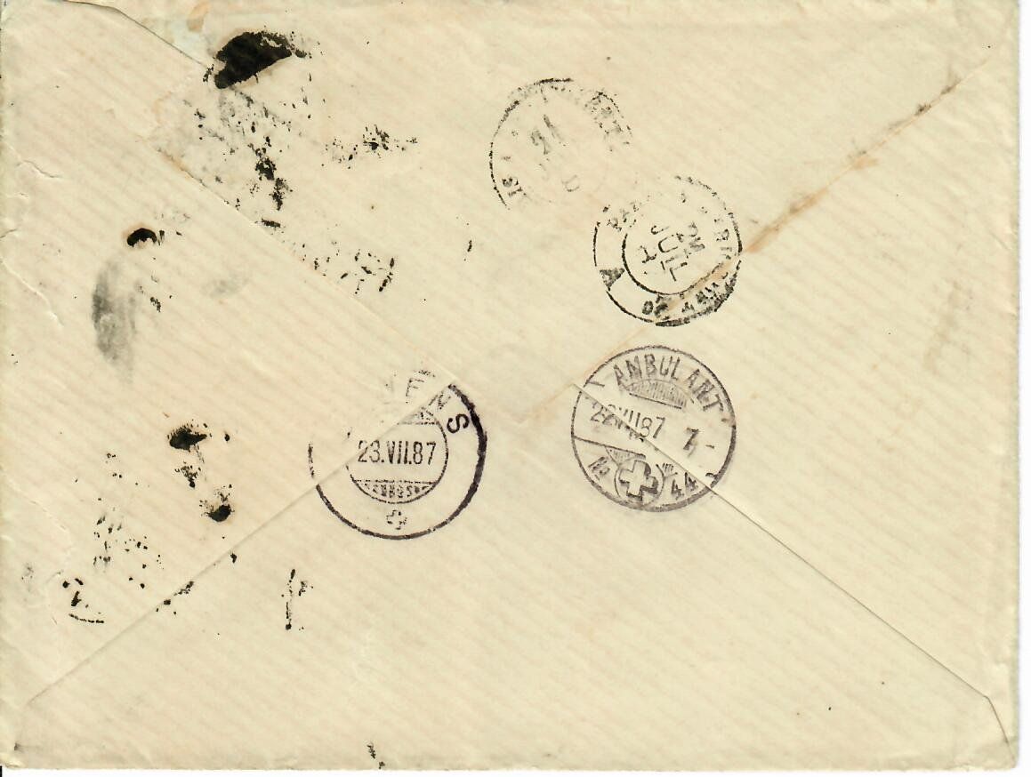 Alle Briefmarken: Brief, Frankreich  1887 – Gebraucht aus Hochdorf von Ziegel-16 1