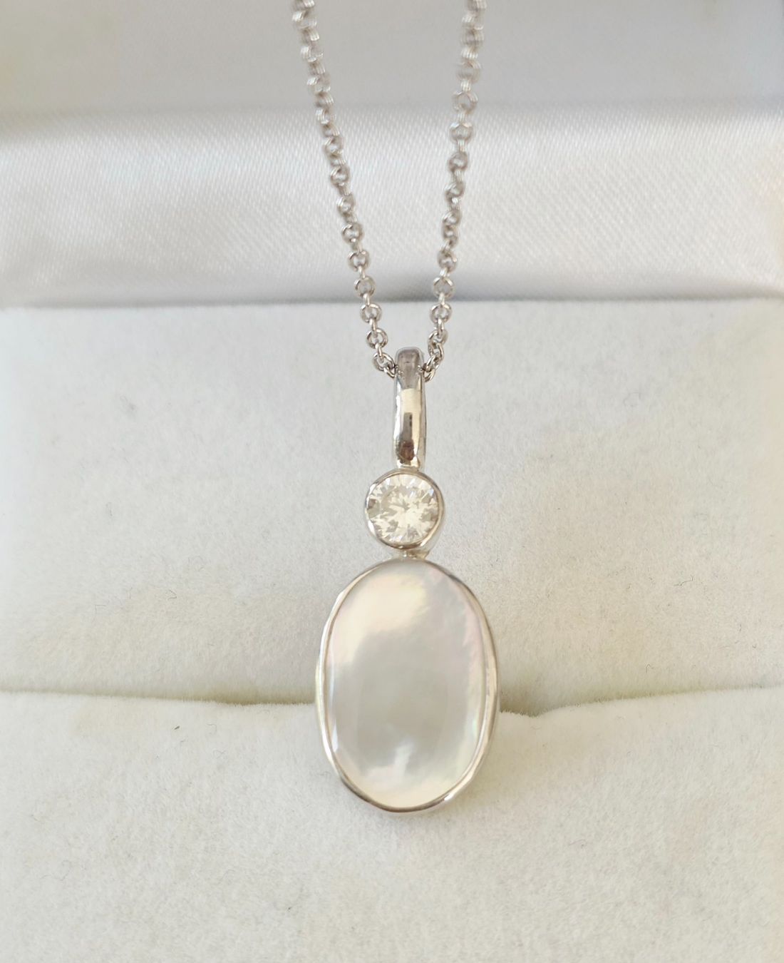 Ciondoli: Oval Mutterperle Silber925 Anhänger - A&C Oslo - Neu – Nuovo e nell'imballaggio originale da Uetikon am See venduto da Coralreef 3
