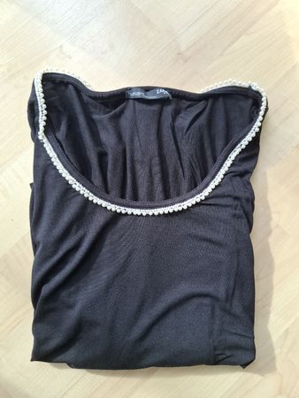 Perlenbesticktes Shirt Zara, Versand auch möglich 