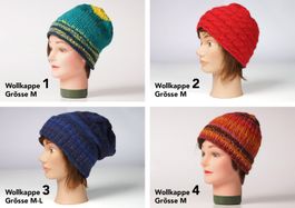 Handgestrickte Wollkappen