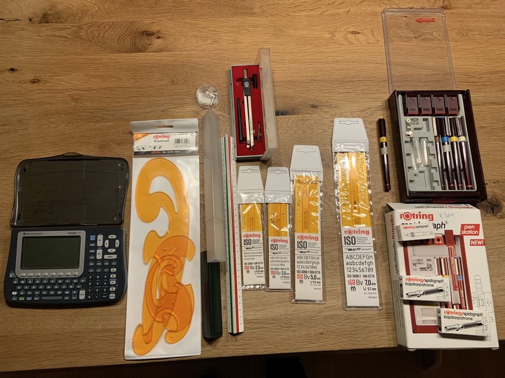 Rotring Set mit Zirkel, Tuschefüller, Kurvenlineal etc. (Gebraucht) in ...