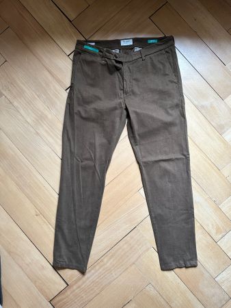 RE-HASH - Hose dunkelbraun kariert W34
