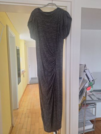 Marant Etoile grau meliertes gerafftes Maxikleid, FR38 für S