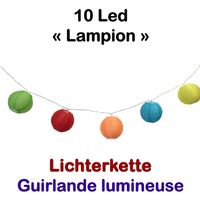 Lichterkette 10 Led Lampions Bunt