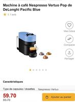 Machine à café Nespresso Vertuo Pop utilisée une fois