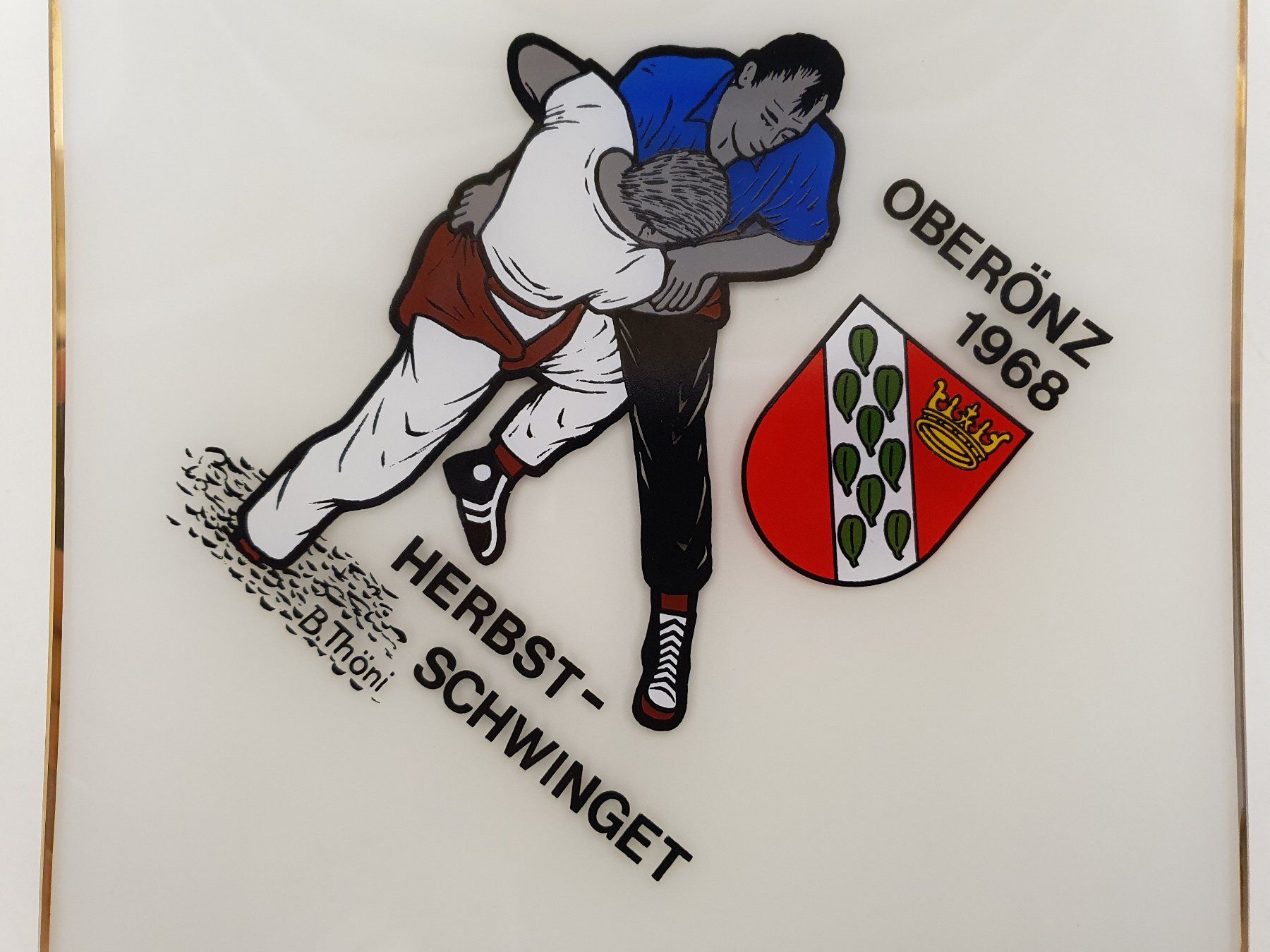 Piatti: Preisschale/Teller HERBSTSCHWINGET OBERÖNZ 1968, Schnäppchen – Usato da Aegerten venduto da taxidermo 4
