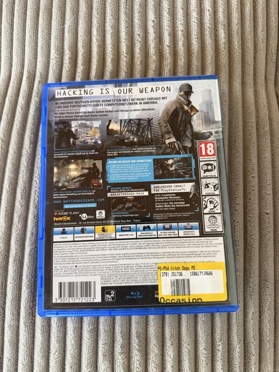 Sony Giochi: Watch Dogs PS4 – Usato da Recherswil venduto da luca_v 1
