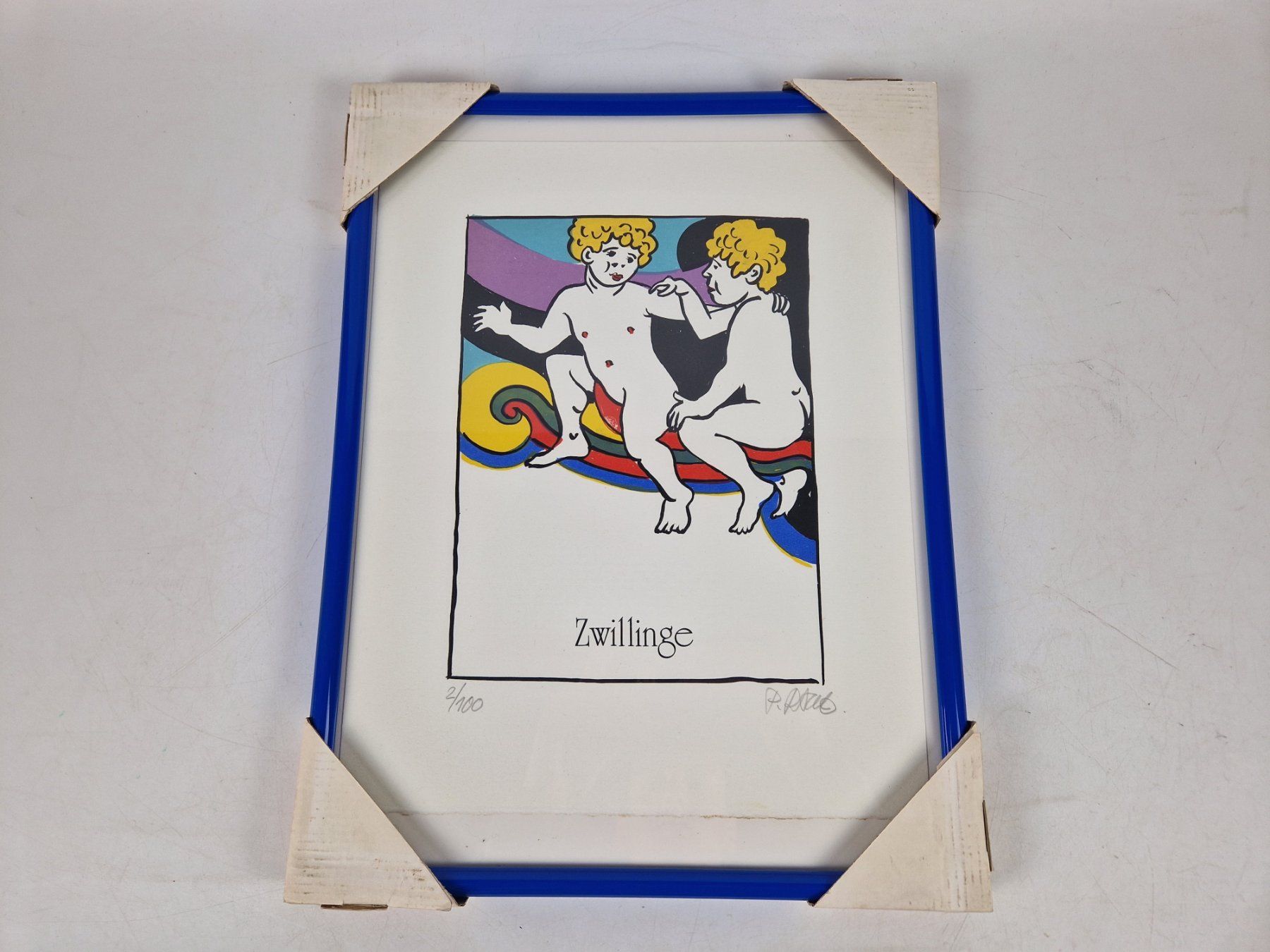 Poster & Bilder: Kunstdruck "Sternzeichen Zwillinge" - gerahmt – Gebraucht aus Muhen von Restwert_Muhen