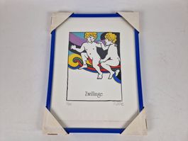 Kunstdruck "Sternzeichen Zwillinge" - gerahmt