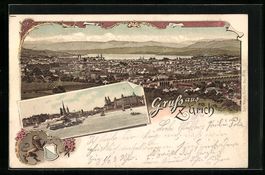 Litho Zürich, Teilansicht, Uferpartie m