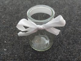 8x Dekoglas mit weisser Schleife