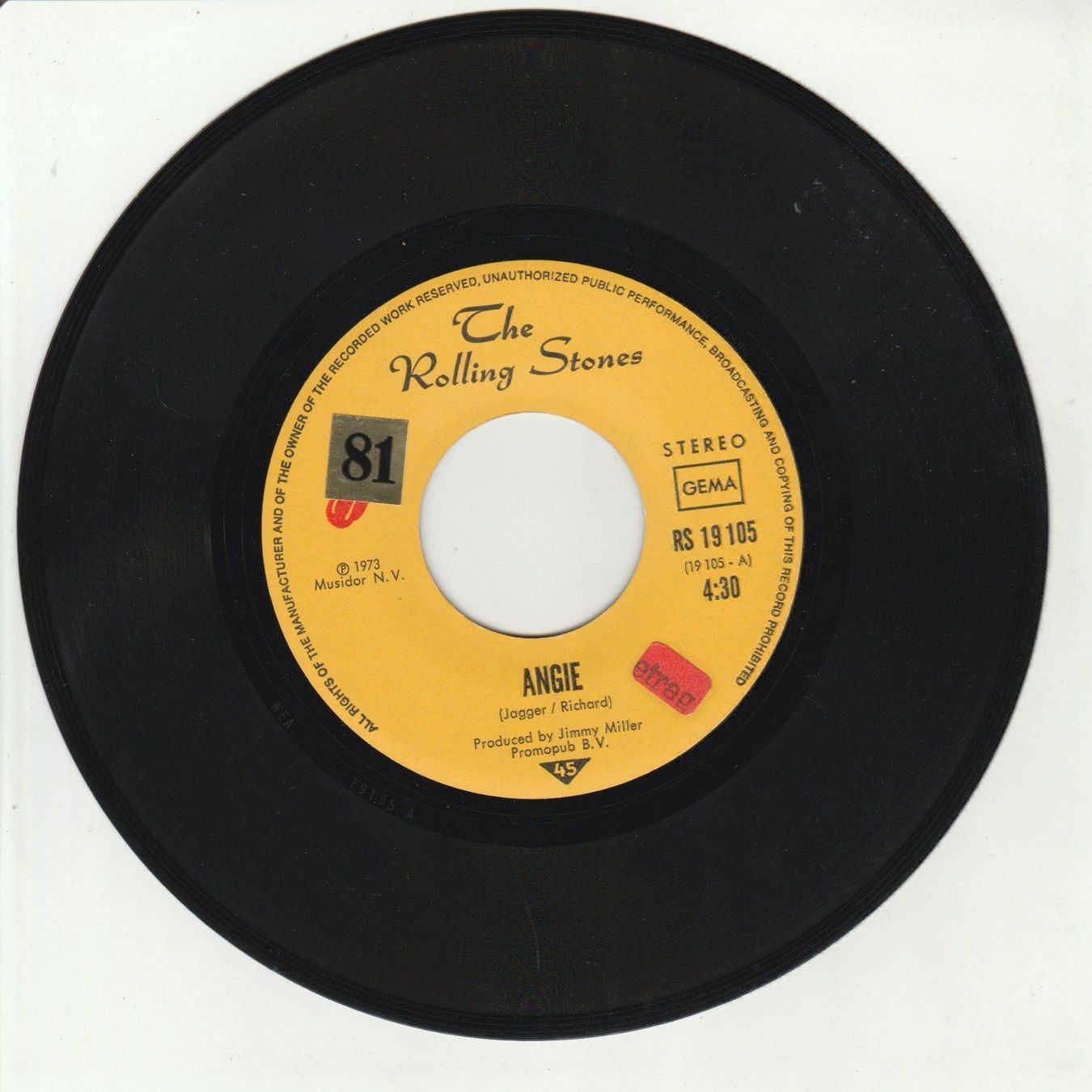 Dischi in vinile: The Rolling Stones - Angie 7" Vinyl 1973 – Usato da Tübach venduto da JamesStone 3