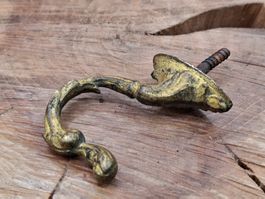 1 antike Wand Haken Schraube Messing vergoldet (3866#AEW0)