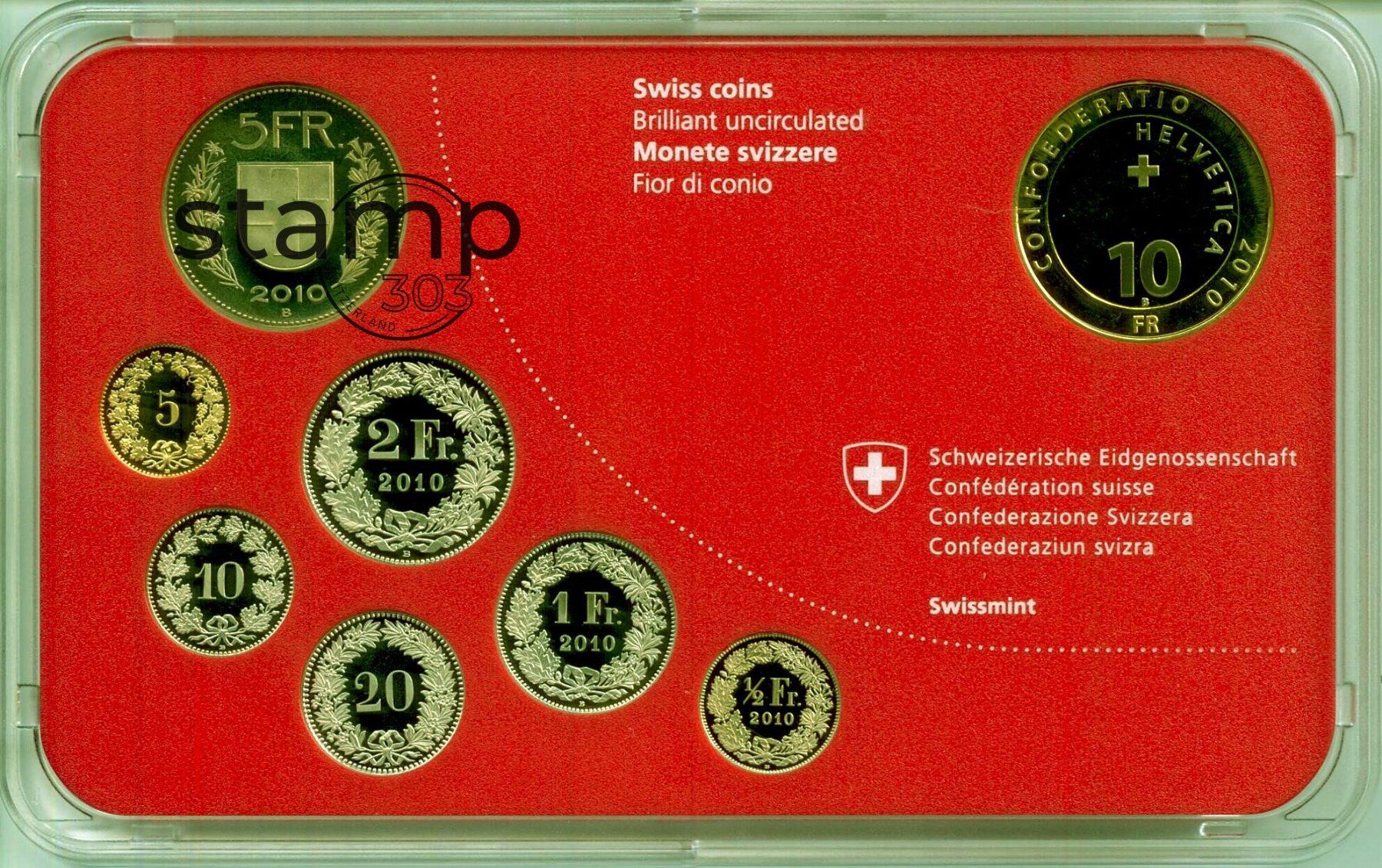 Tutti le monete: Schweizer Münzsatz 2010 stgl      NEU – Usato da Eggersriet venduto da stamp303 2