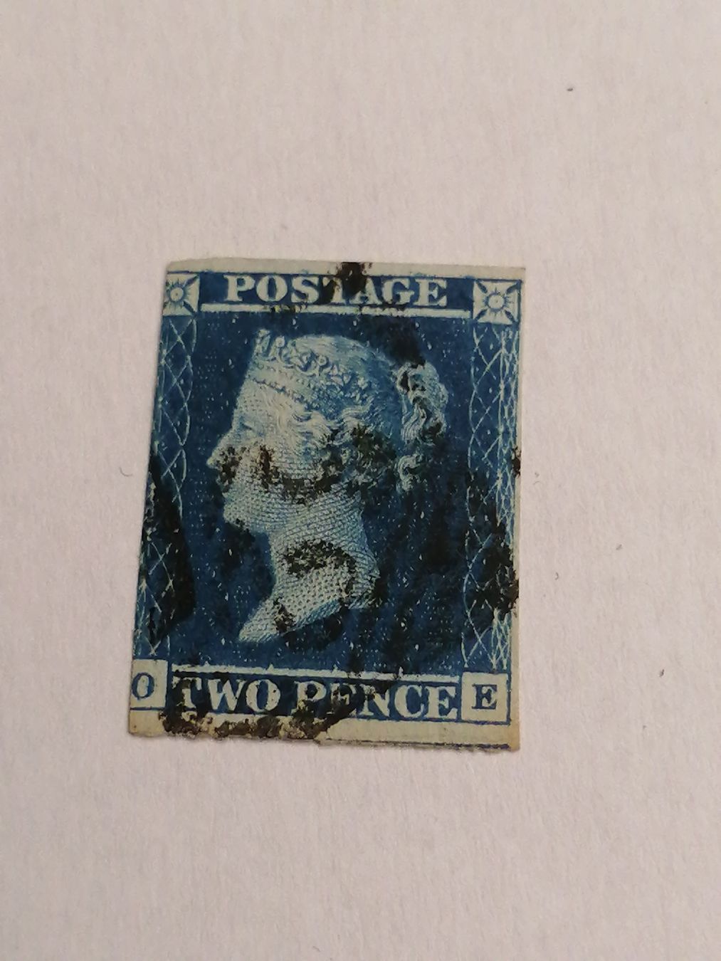 Alle Briefmarken: Two Pence Blue 1841, Platte 3  – Gebraucht aus Happerswil von tschergi