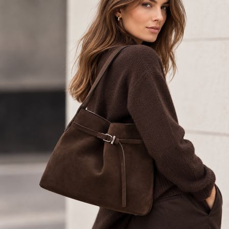 MANGO Tasche  Rauleder Ledertasche Schultertasche NEU 99