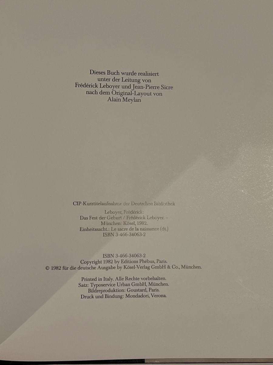 Libri: Das Fest der Geburt - Leboyer, Frédéric - Kösel, 1982 – Usato da Schliern b. Köniz venduto da Corinu59 3