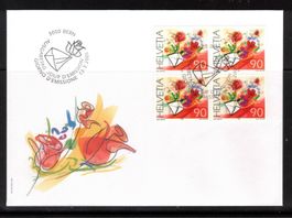 2001 FDC 4er Glückwünsche  aus ABO