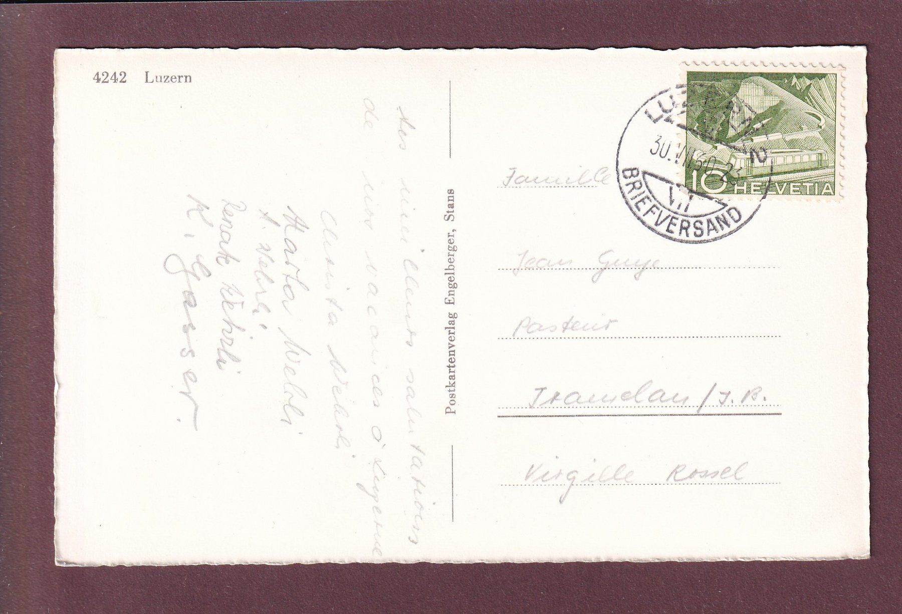 Ansichtskarten: LUZERN - Bus-Platz - 1960 – Gebraucht aus Pully von nicecards 1